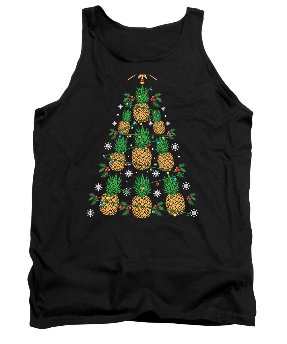 Christmas Tank Top featuring the digital art Pineapple Christmas Tree Holiday Fruit Lover Gift by Haselshirt