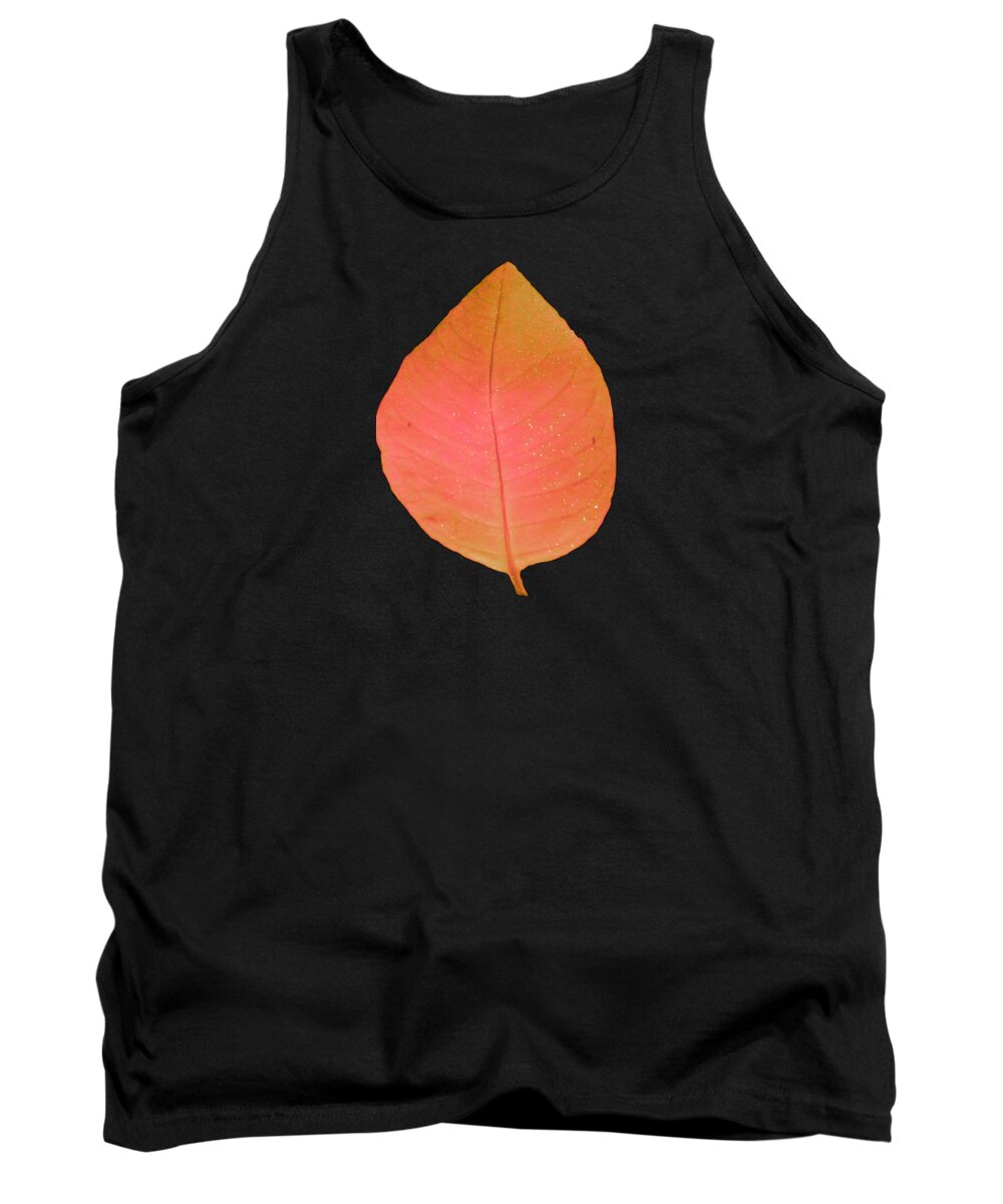 Pink Tank Top featuring the photograph Pink and Orange Autumn Leaf for Wall Art Prints by Delynn Addams