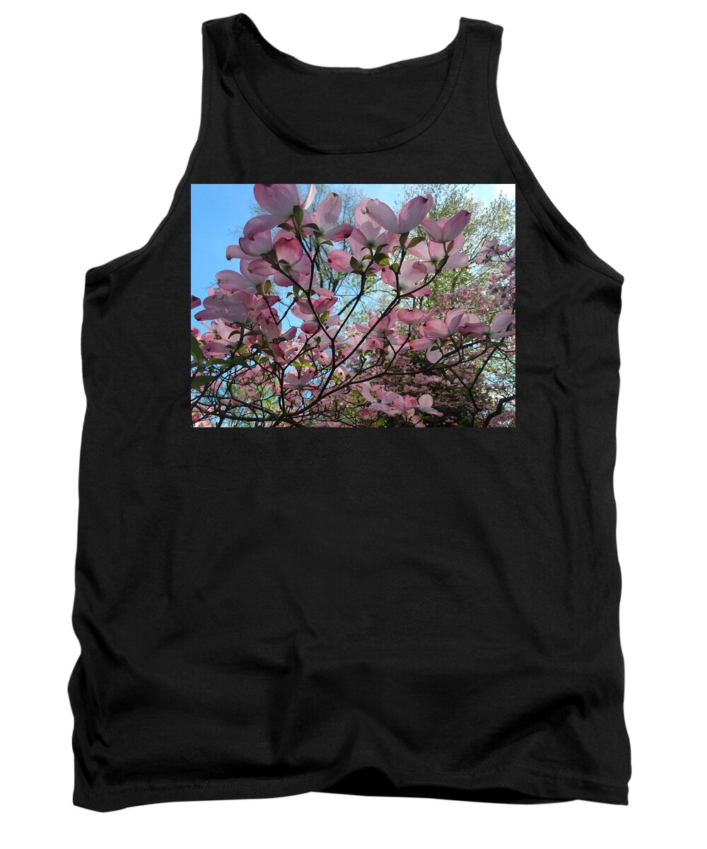 Pink Tank Top featuring the photograph Pink Dogwood Tree in Bloom by Christopher Lotito