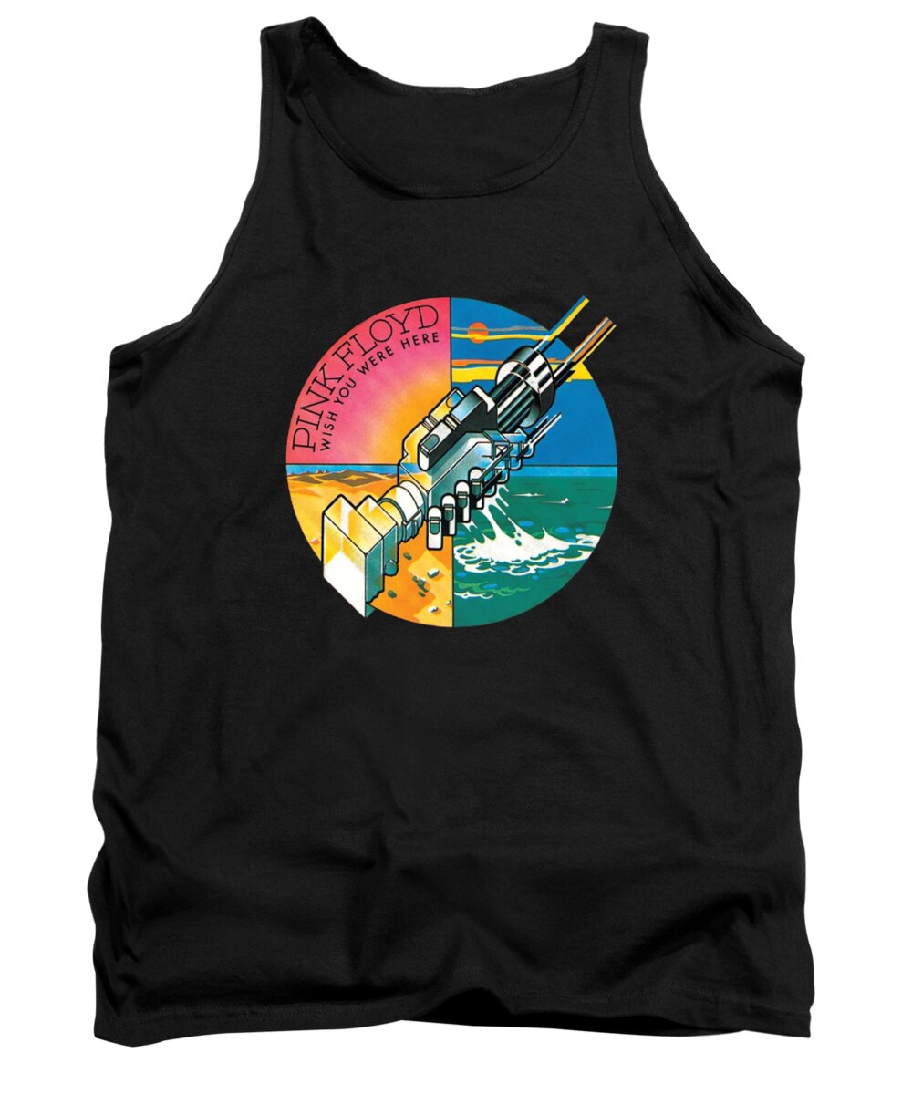 Pink Floyd Tank Top featuring the digital art Pink Wish You Were Here by Notorious Artist