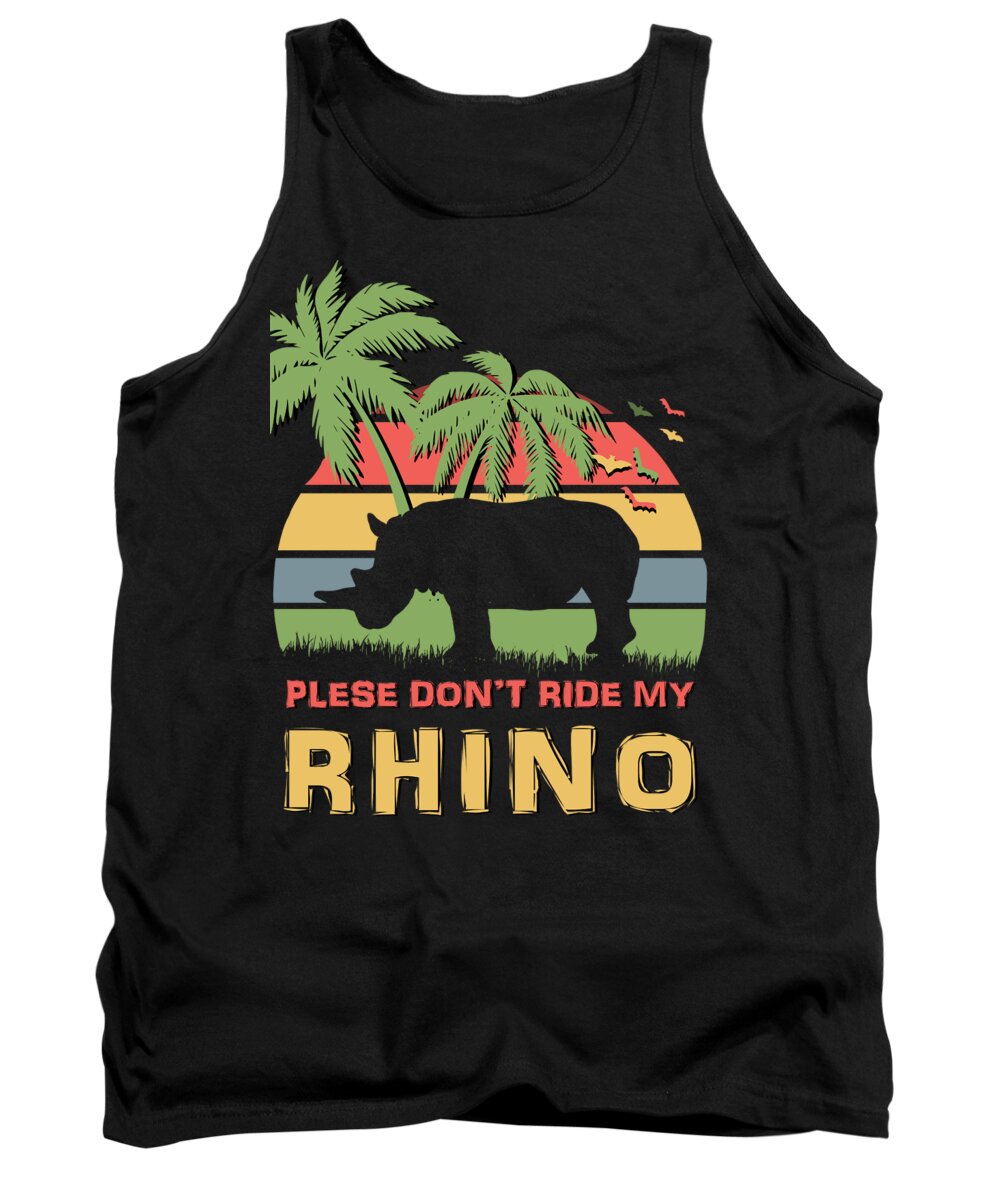 Please Tank Top featuring the digital art Please Dont ride my rhino by Filip Schpindel