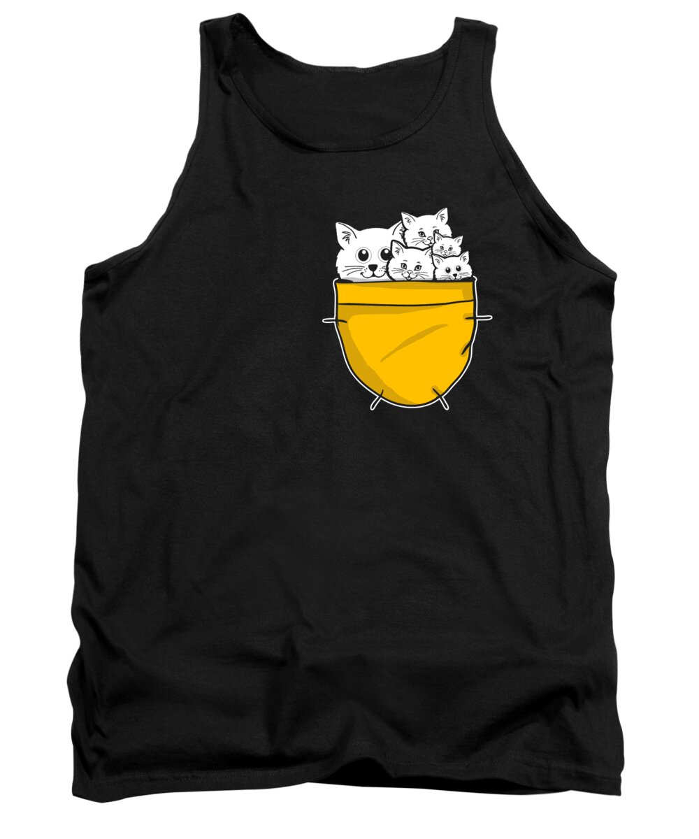 Cat Tank Top featuring the digital art POCAT Funny Potato Cat Kittens Owners Feline Mammal Kitty Animal Lovers Gift by Thomas Larch
