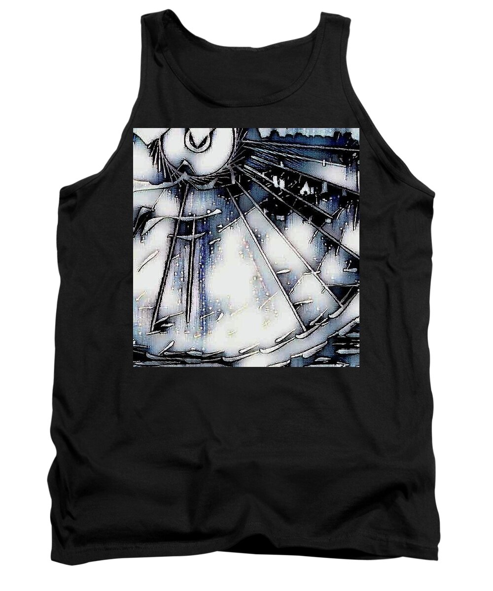 Painting Mixed Media Blue Black Winter Polar Snow Tank Top featuring the painting Polar by 'REA' Gallery
