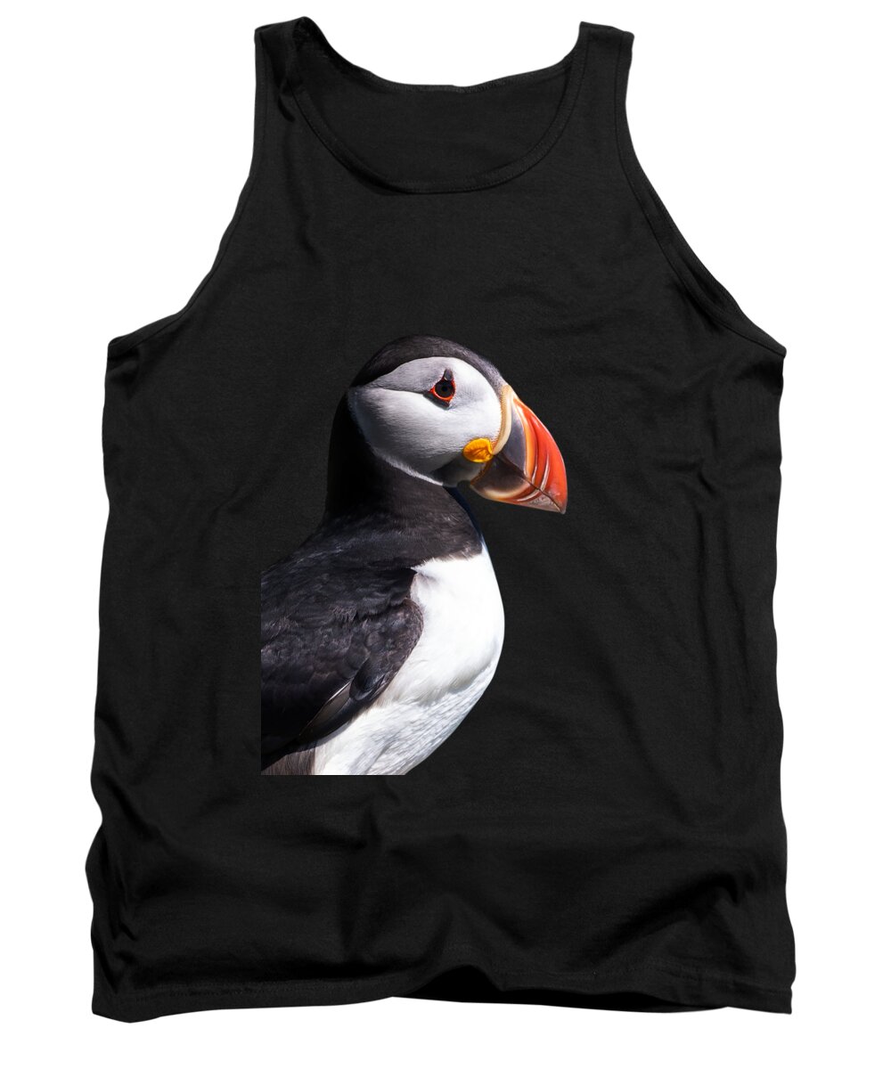 Puffin Tank Top featuring the photograph Puffin portrait by Delphimages Photo Creations