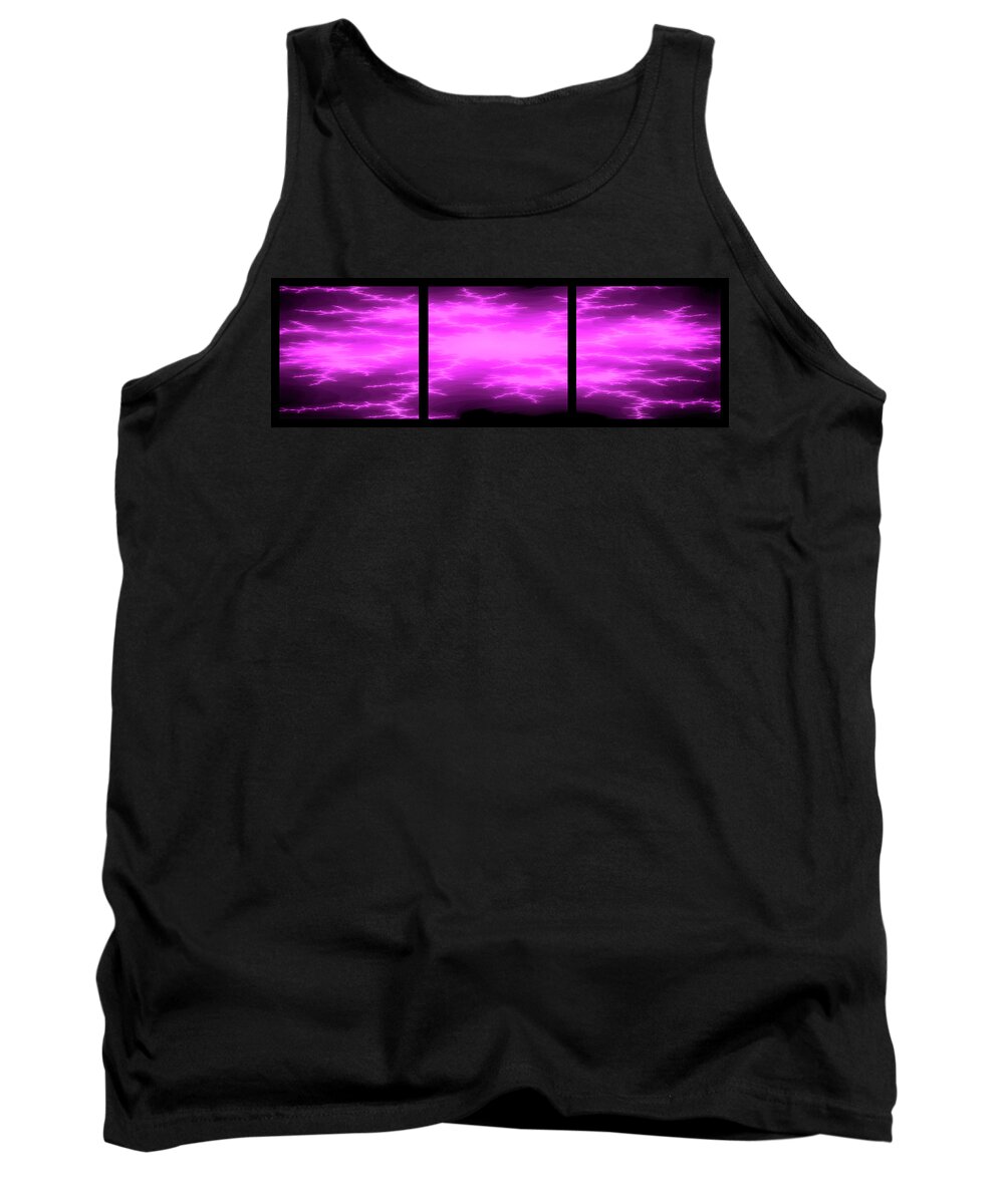 Abstract Tank Top featuring the mixed media Purple Storm on Black by Anthony M Davis