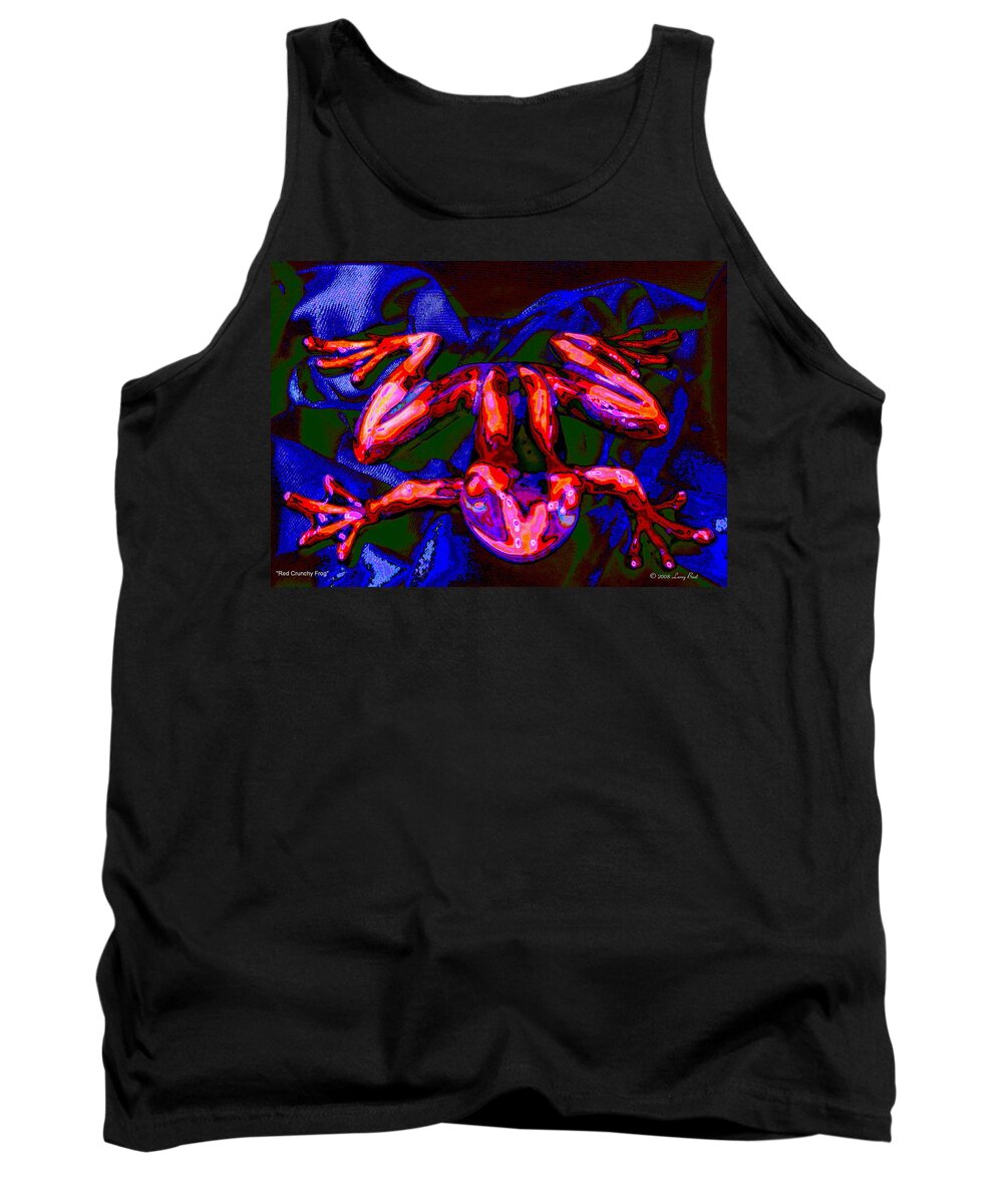 Frog Tank Top featuring the digital art Red Crunchy Frog by Larry Beat