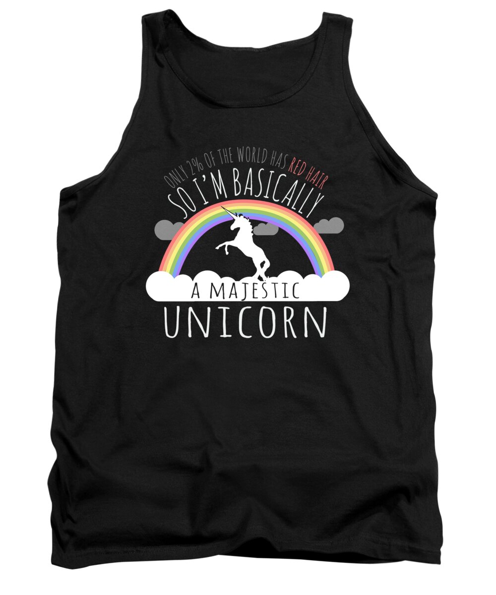Sarcastic Tank Top featuring the digital art Red Hair Majestic Unicorn Funny Redhead by Flippin Sweet Gear