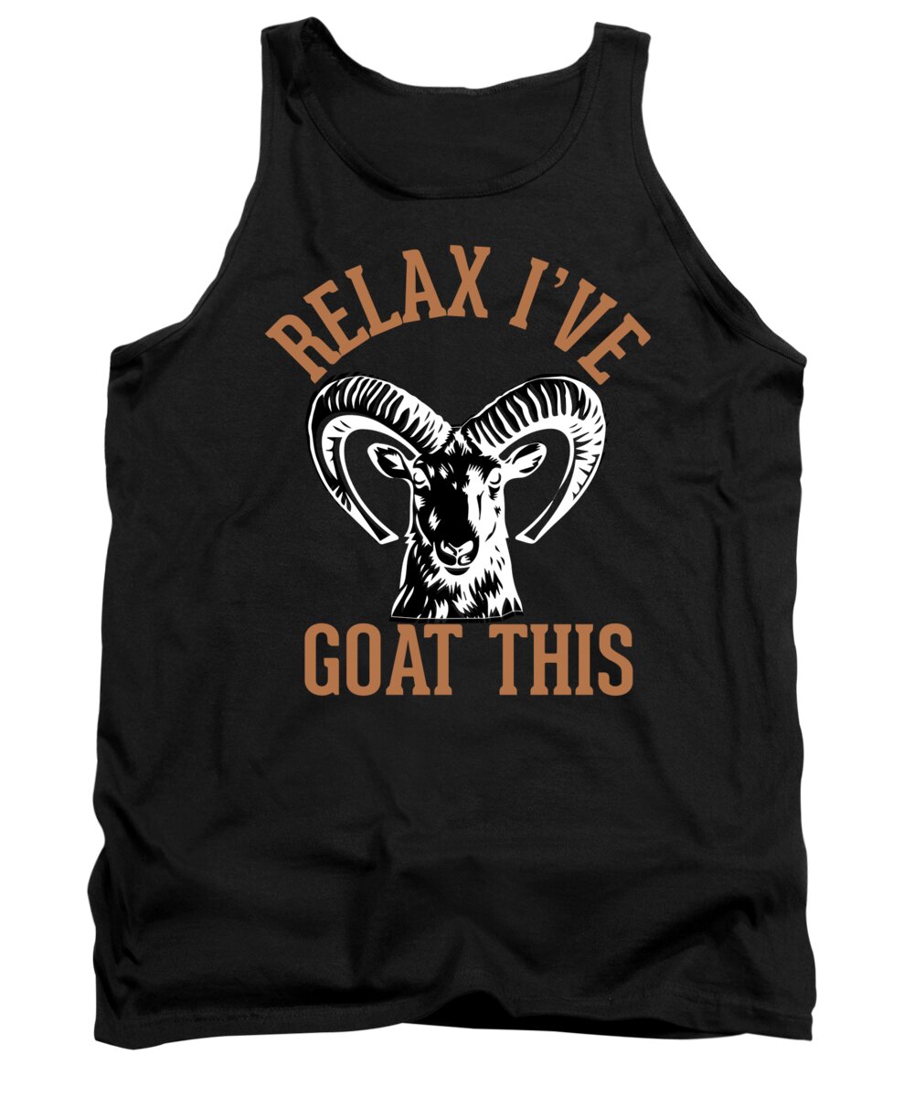 Goat Tank Top featuring the digital art Relax Ive goat this by Jacob Zelazny