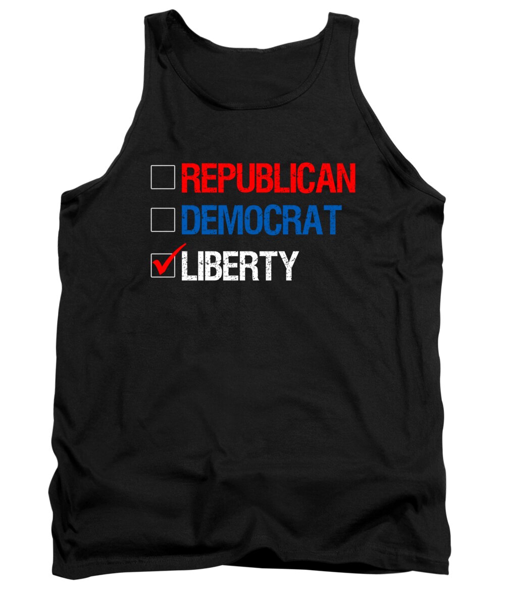 Funny Tank Top featuring the digital art Republican Democrat Liberty Libertarian by Flippin Sweet Gear