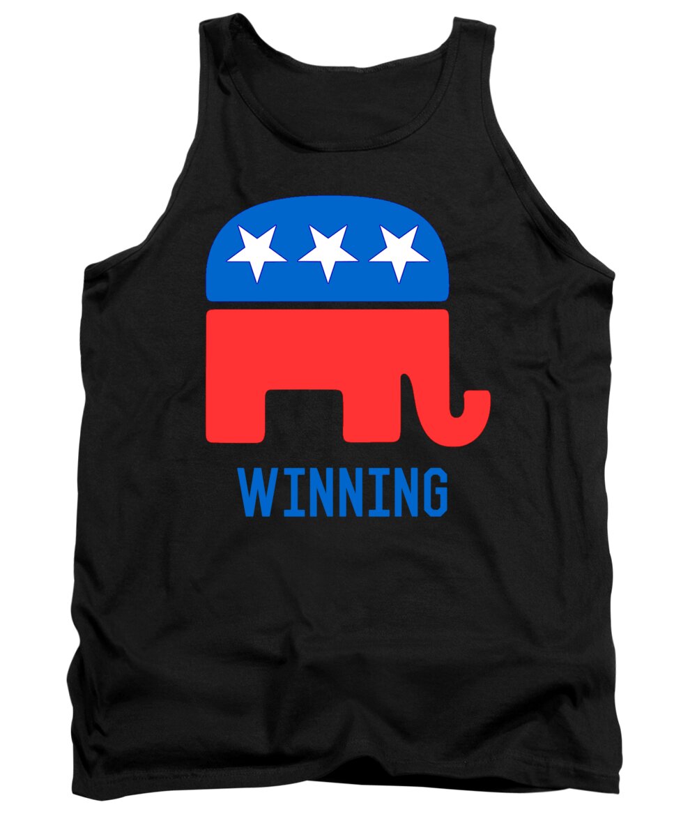 Cool Tank Top featuring the digital art Republican GOP Elephant Winning by Flippin Sweet Gear