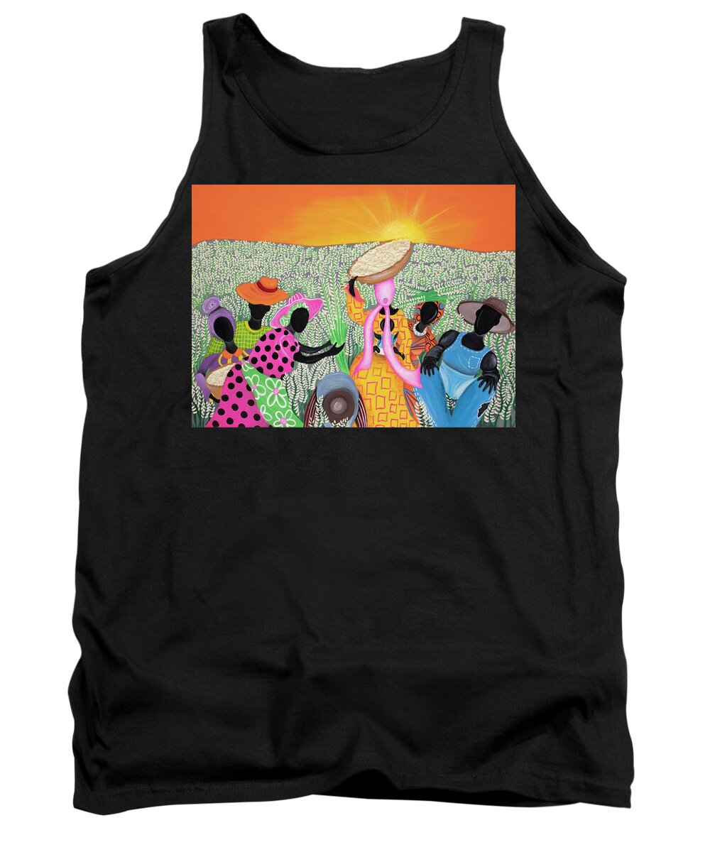 Sabree Tank Top featuring the painting Rice is Life by Patricia Sabreee