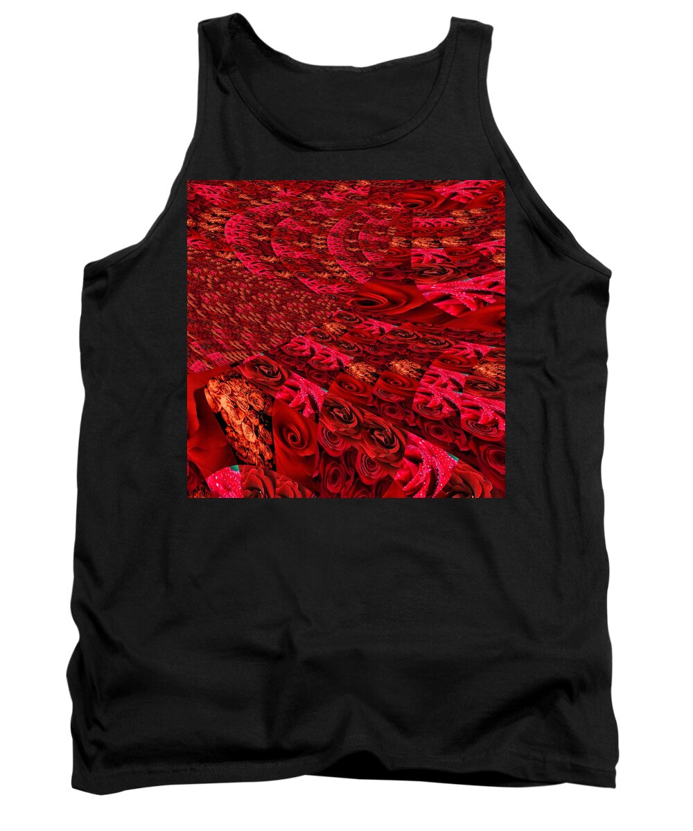  Tank Top featuring the mixed media Rose Tornado by Stephane Poirier