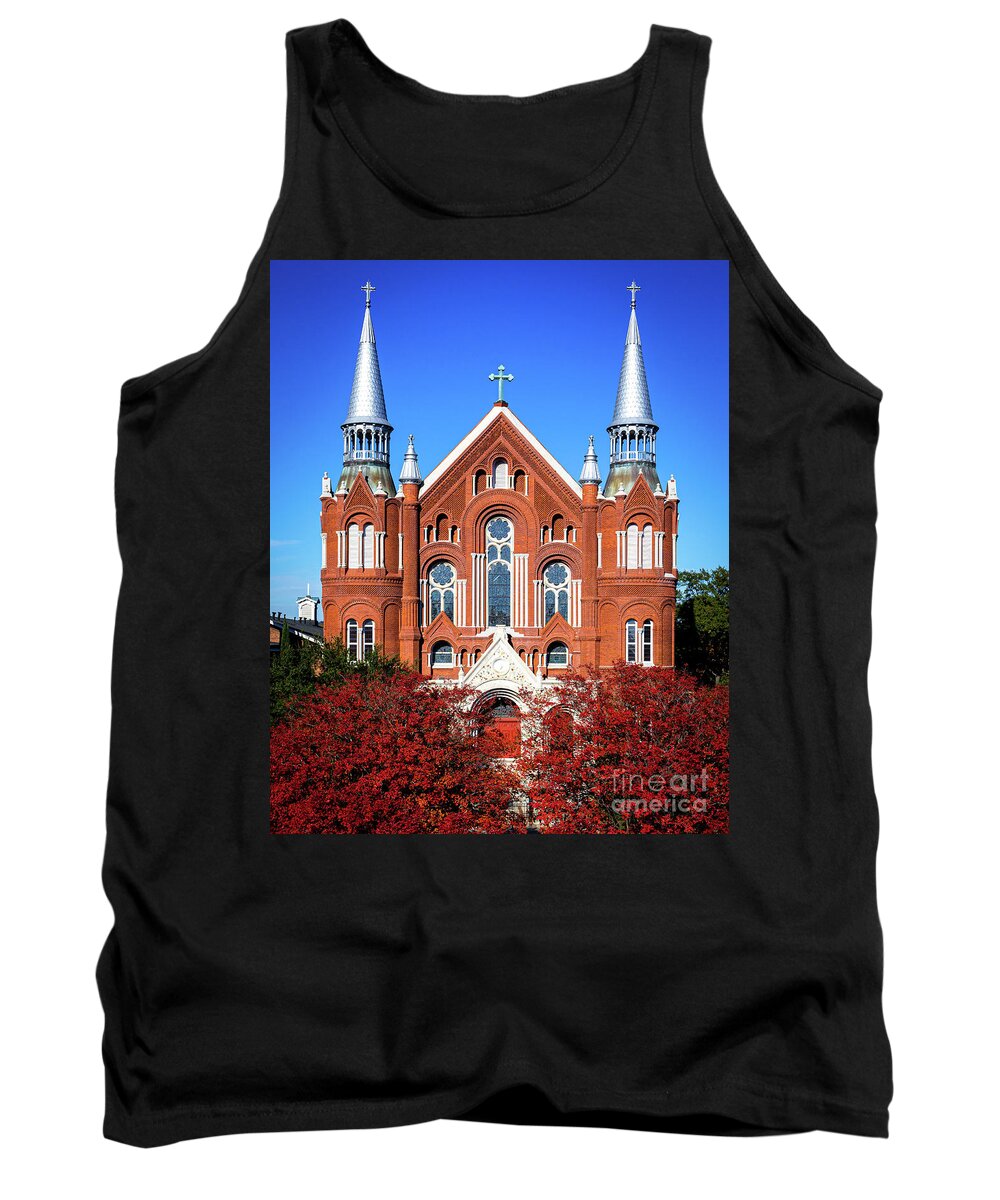 Augusta Tank Top featuring the photograph Sacred Heart Cultural Center in the Fall - Augusta GA by Sanjeev Singhal