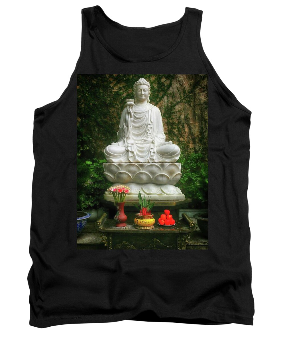 Buddha Tank Top featuring the photograph Sitting Buddha Statue by Robert Bociaga