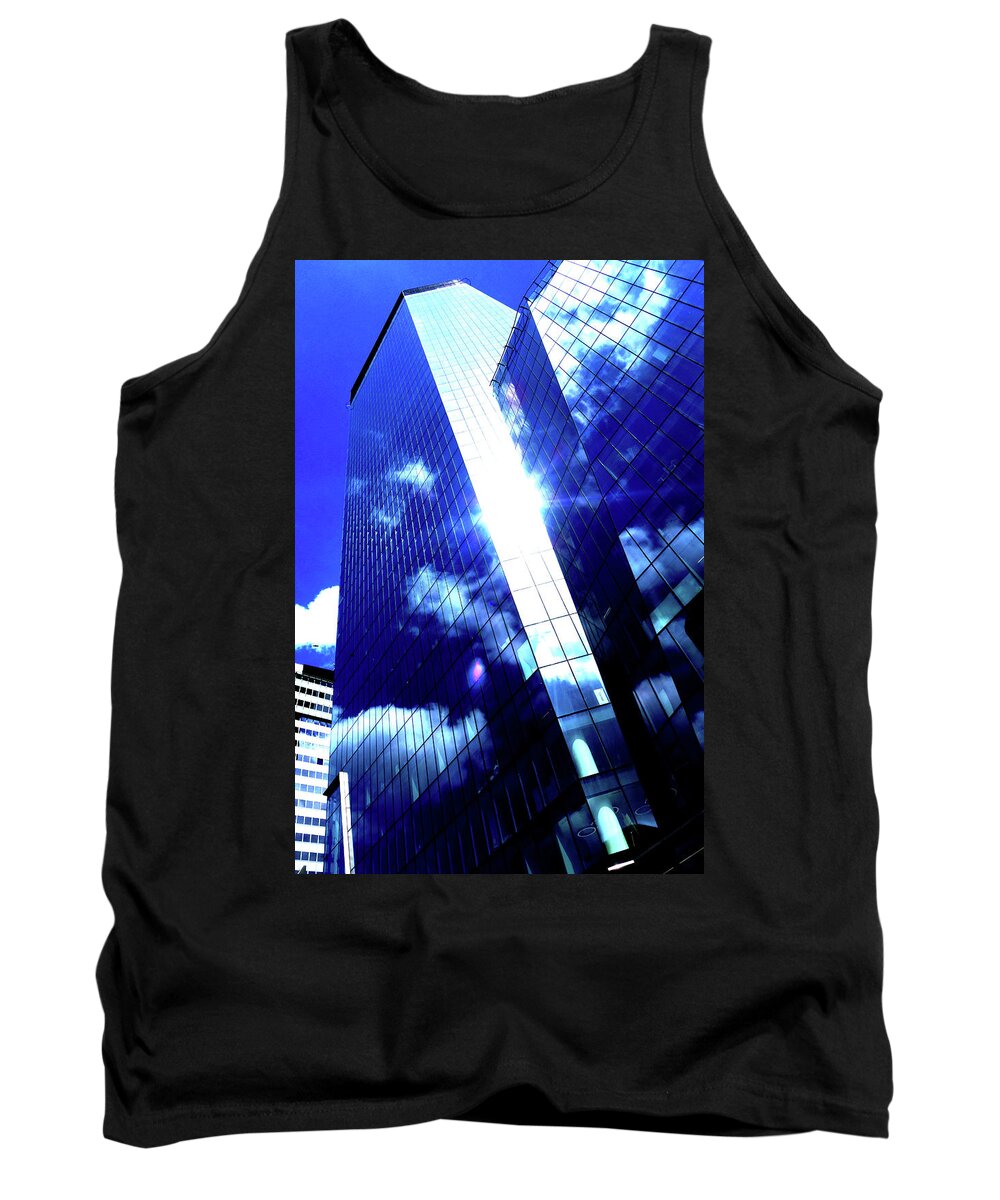 Skyscraper Tank Top featuring the photograph Skyscrapers In Clouds In Warsaw, Poland by John Siest