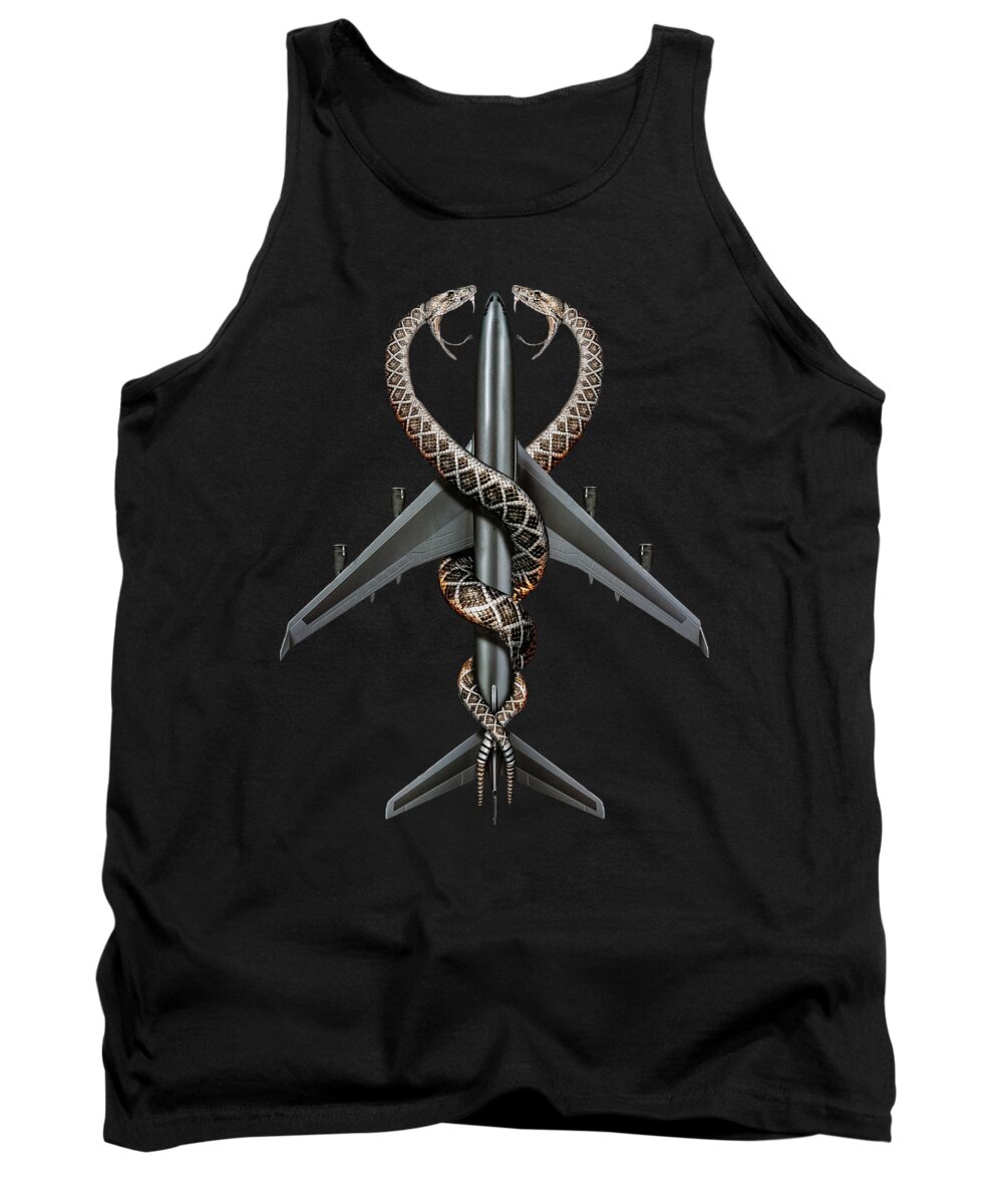 Snakes On A Plane Tank Top featuring the mixed media Snakes on A Plane by Movie Poster Prints