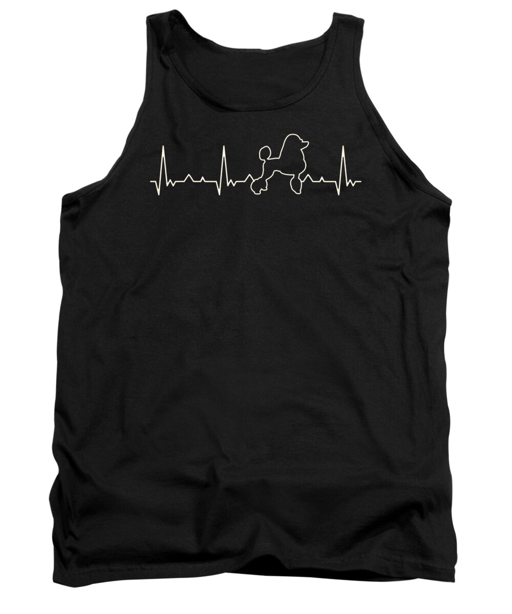 Snobby Tank Top featuring the digital art Snobby Poodle Dog EKG Heart Beat by Filip Schpindel
