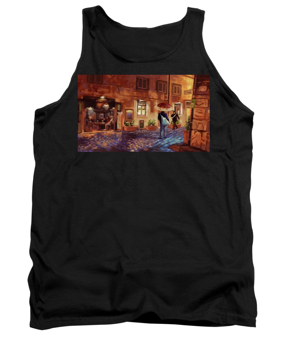Travel Tank Top featuring the painting Somewhere in a Foreign Land by Hans Neuhart