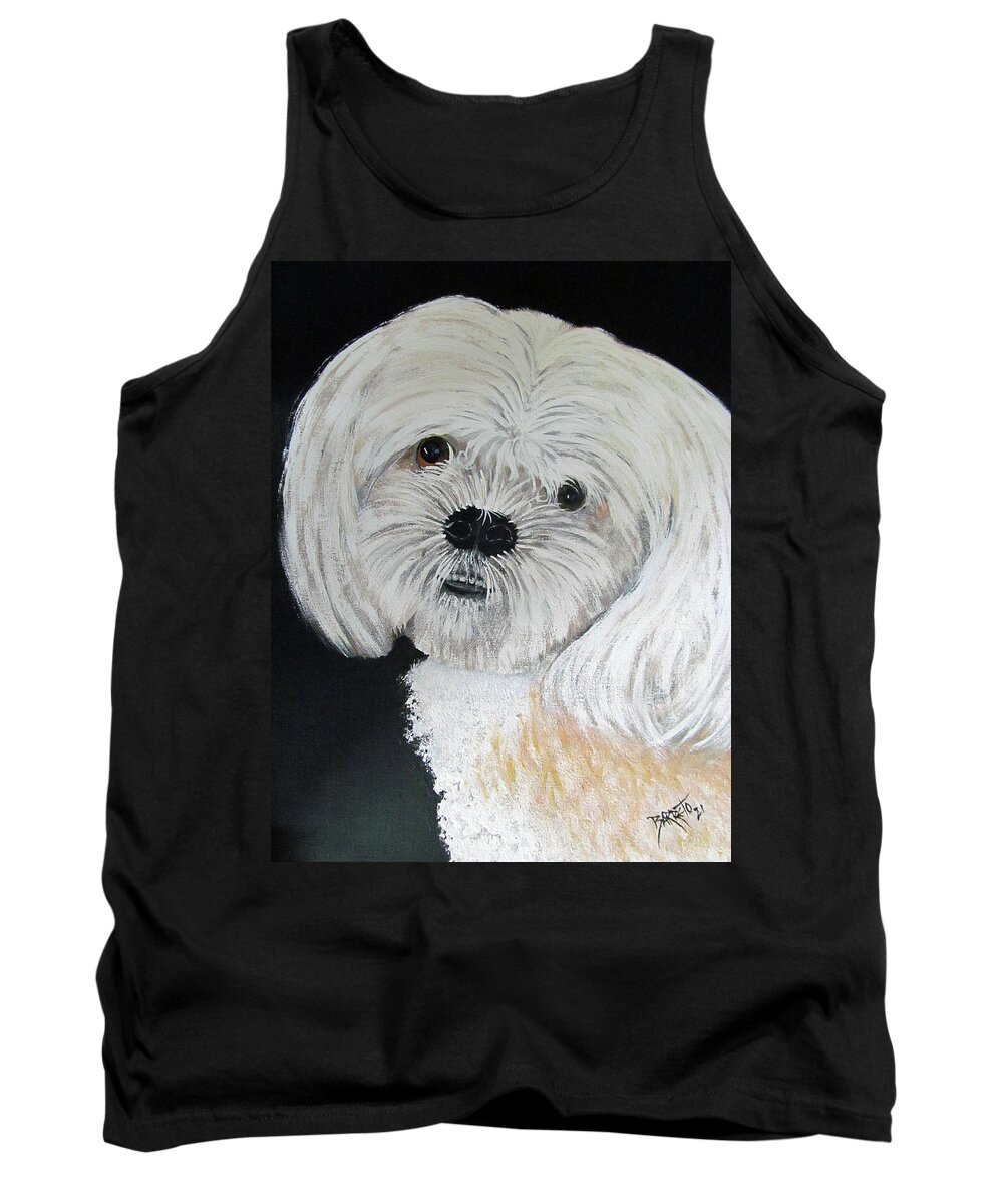 Dog Tank Top featuring the painting Sophia by Gloria E Barreto-Rodriguez
