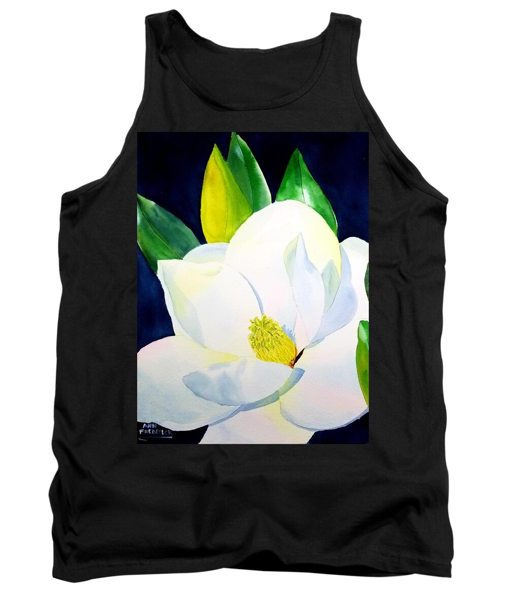Southern Magnolia Tank Top featuring the painting Southern Magnolia by Ann Frederick