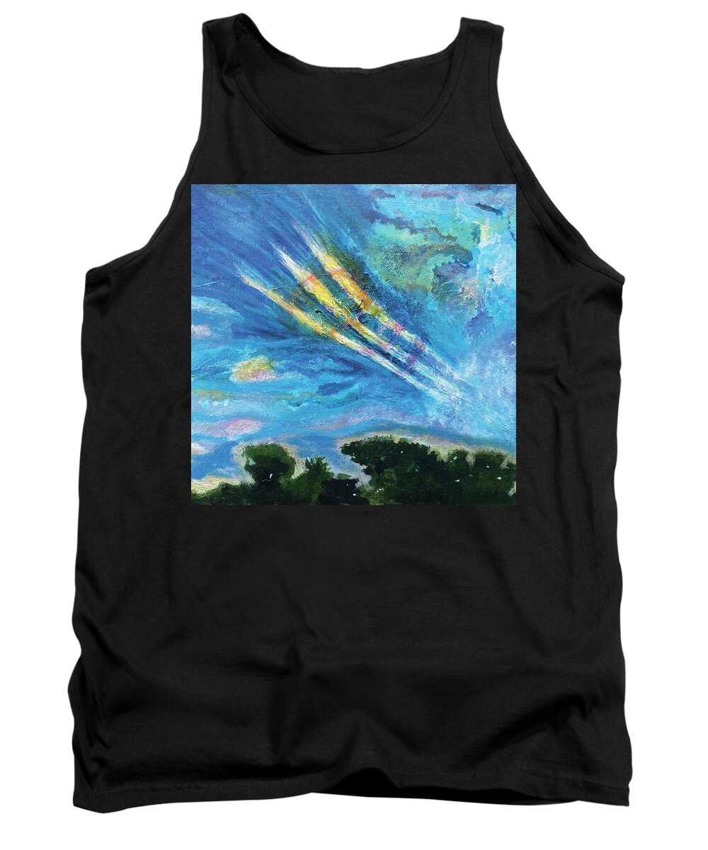 Sunset Tank Top featuring the painting Sprites by David Feder