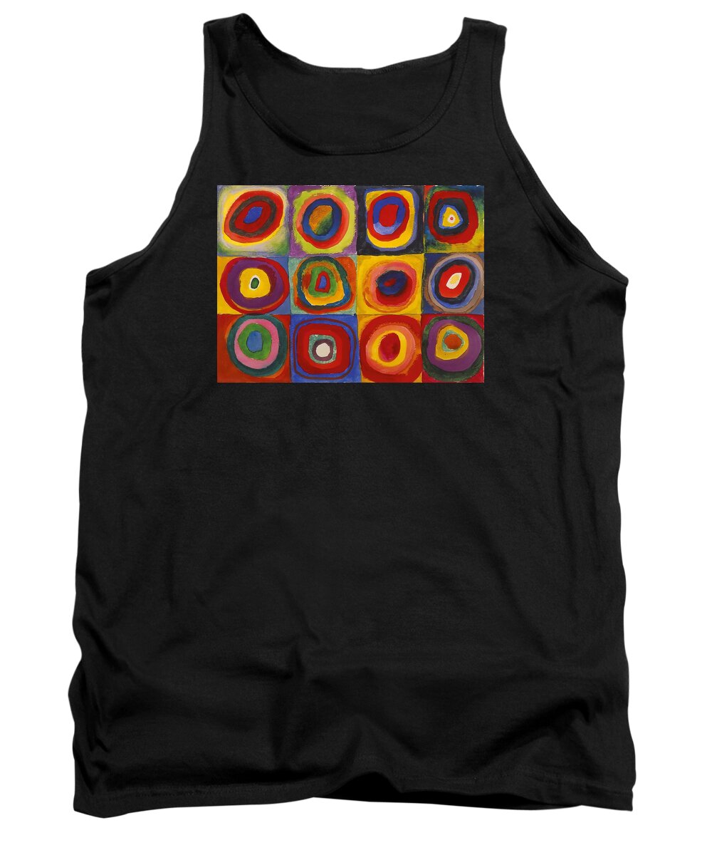 Wassily Kandinsky Tank Top featuring the painting Squares With Concentric Circles by Wassily Kandinsky
