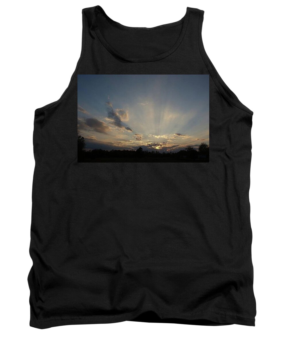 Sunset Tank Top featuring the photograph Sun Rays by Bill TALICH