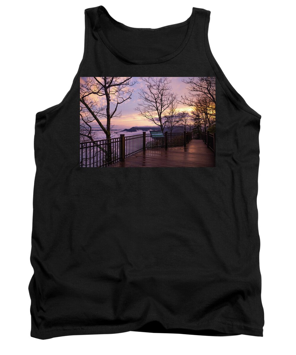 Caesars Head State Park Tank Top featuring the photograph Sunset at Caesars Head 4 by Cindy Robinson