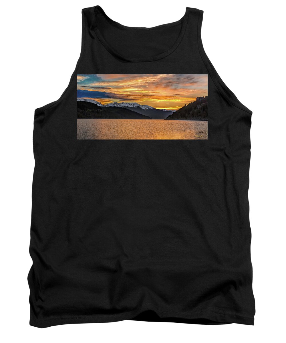 Sunset Tank Top featuring the photograph Sunset at Lake Dillon Panorama by Stephen Johnson
