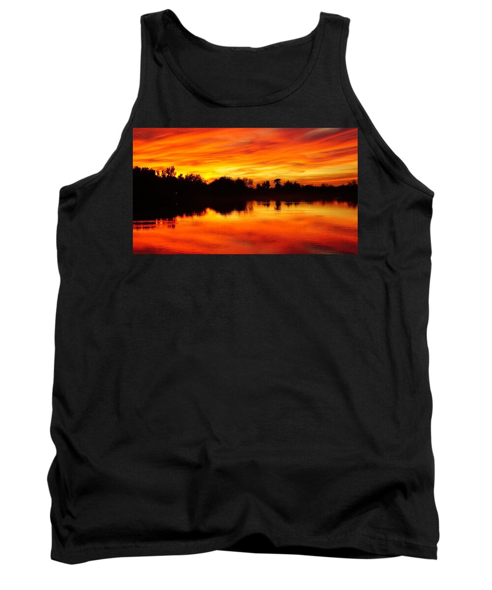 Fortuna Pond Tank Top featuring the photograph Sunset On The Pond by Tranquil Light Photography