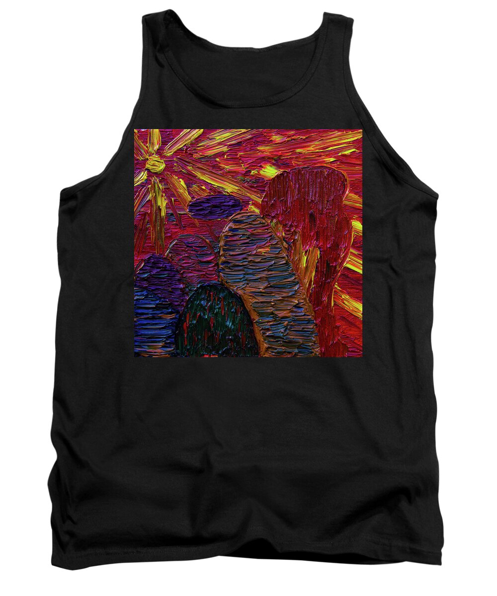 Oil Tank Top featuring the painting Survival in Desert by Vadim Levin