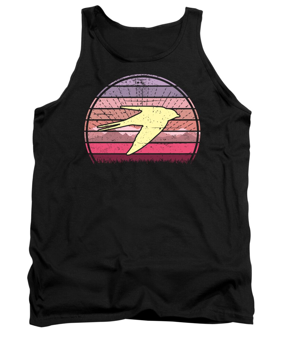 Swallow Tank Top featuring the digital art Swallow Sunset by Filip Schpindel