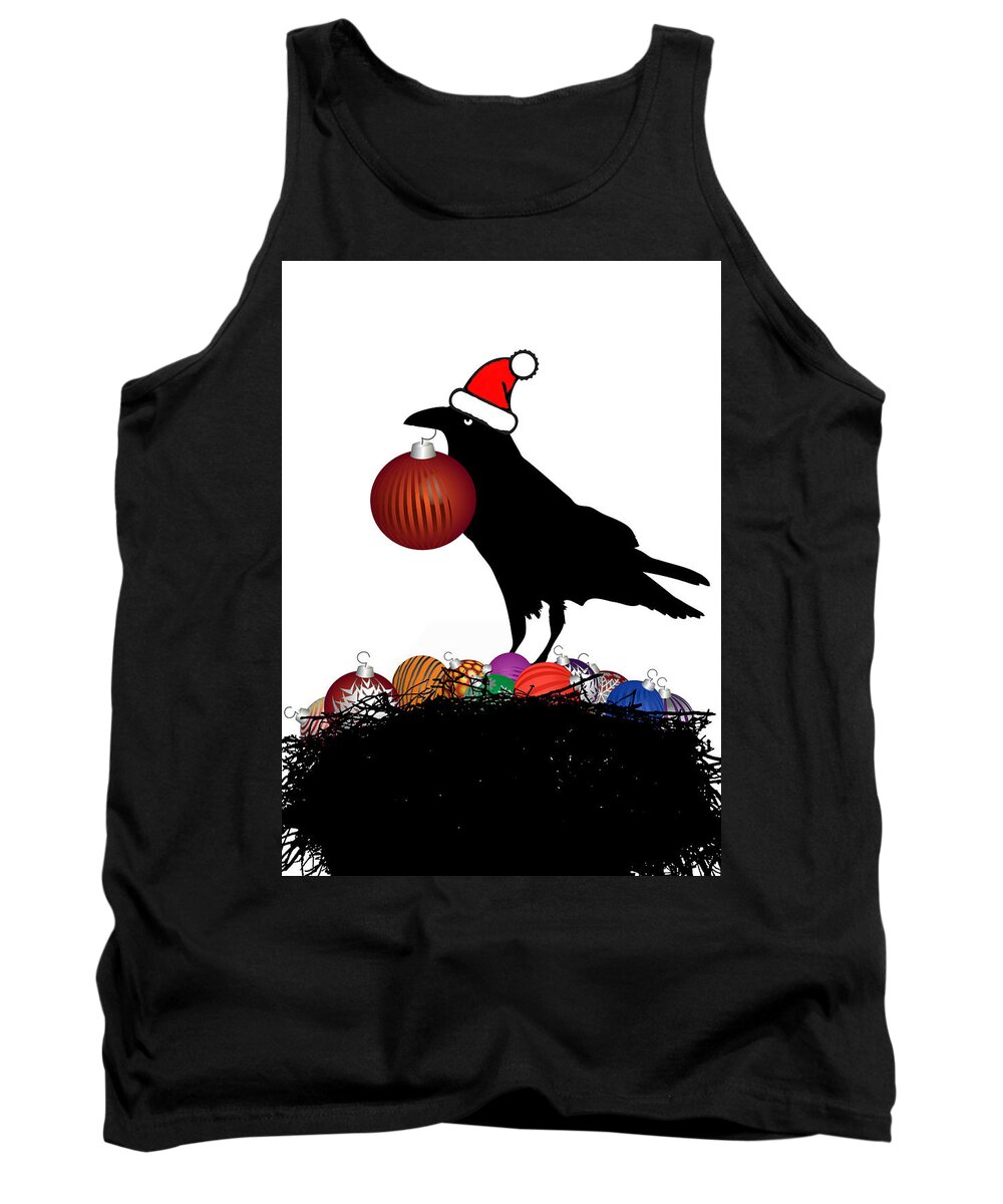 Crow Tank Top featuring the mixed media The Collector by Moira Law