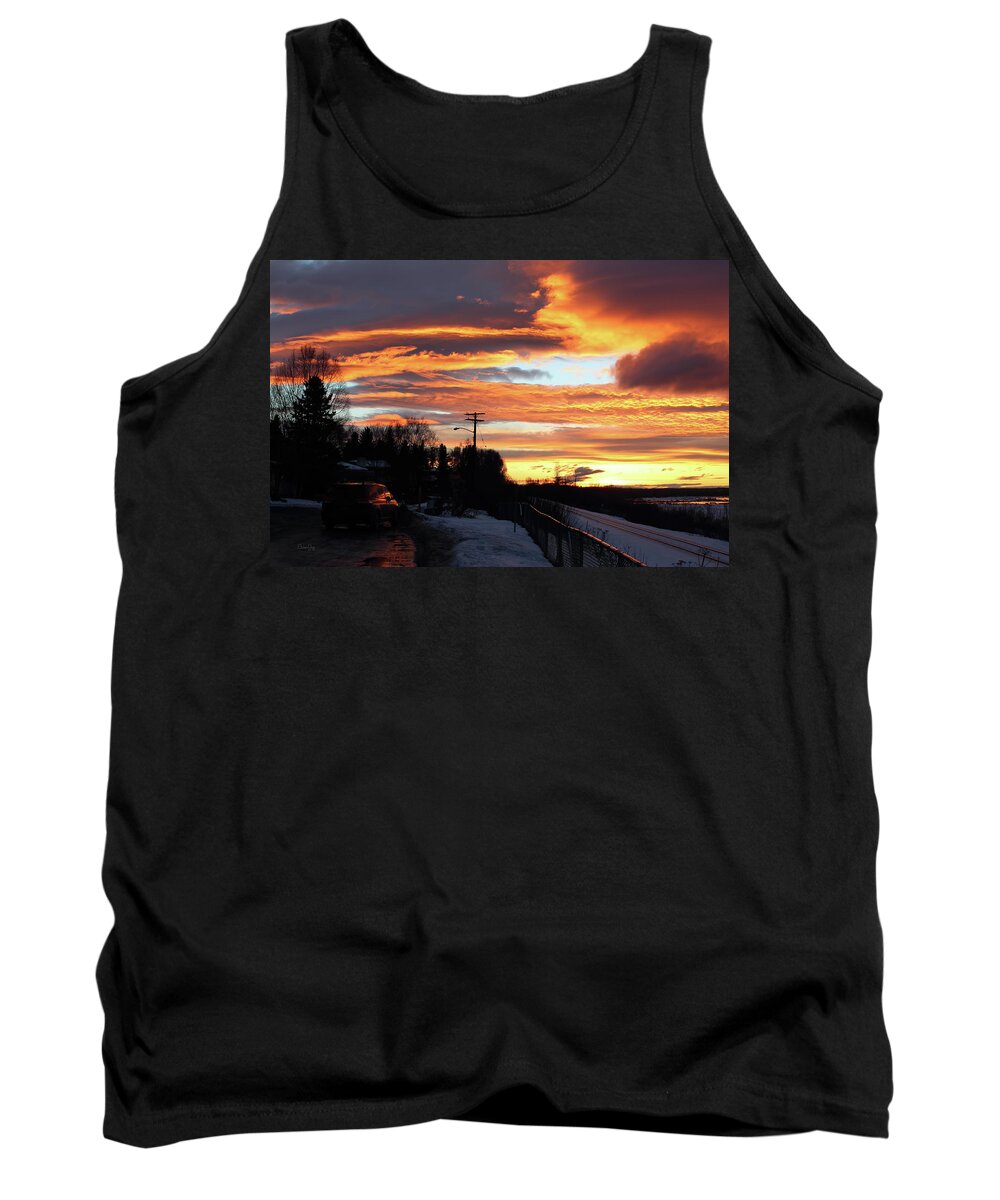 Sunset Tank Top featuring the photograph The Edge of Town by Brian Jay