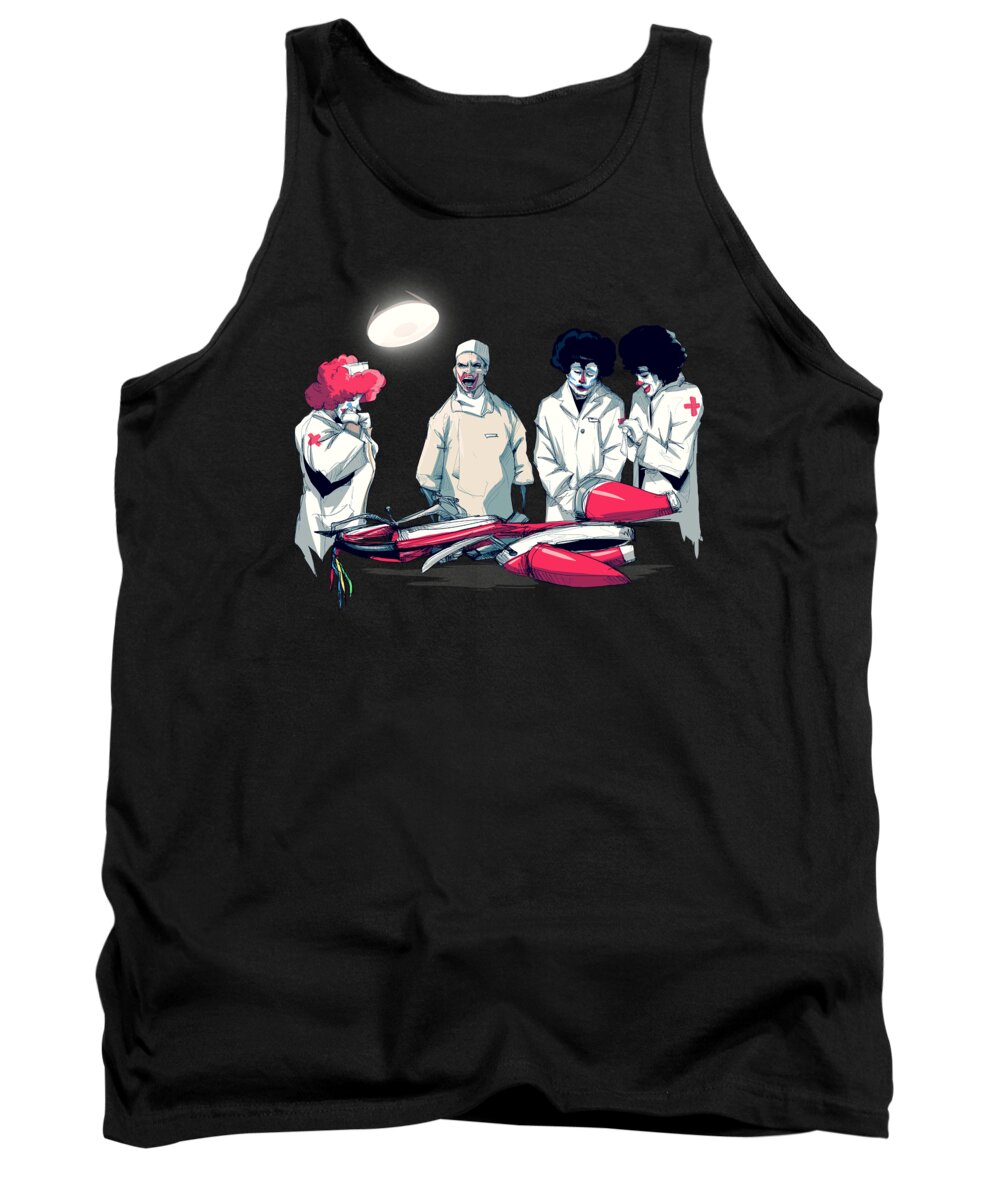 Bike Tank Top featuring the drawing The Nightmare by Ludwig Van Bacon