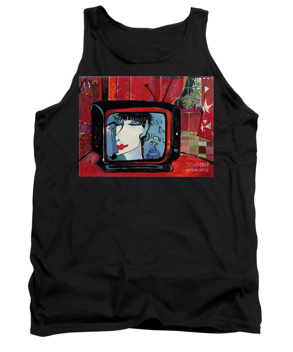 Perfume Ad Tank Top featuring the painting Perfume Ad by Cherie Salerno