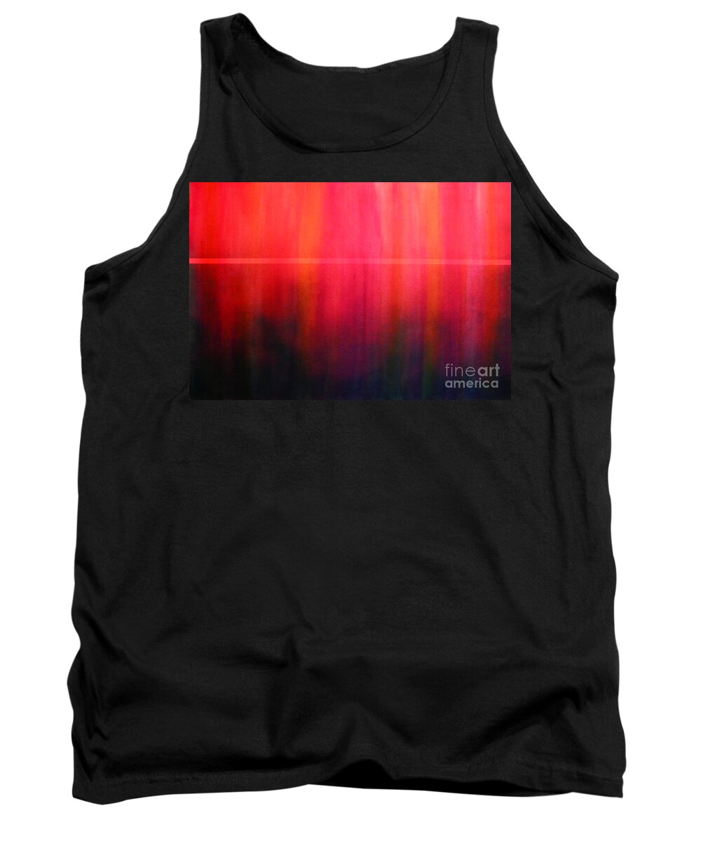 Abstract Tank Top featuring the painting The Thin Red Line by Albert Puskaric
