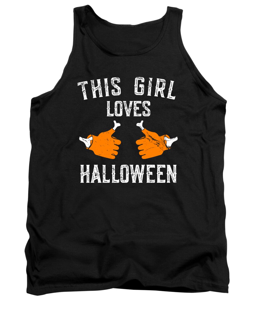 Funny Tank Top featuring the digital art This Girl Loves Halloween by Flippin Sweet Gear