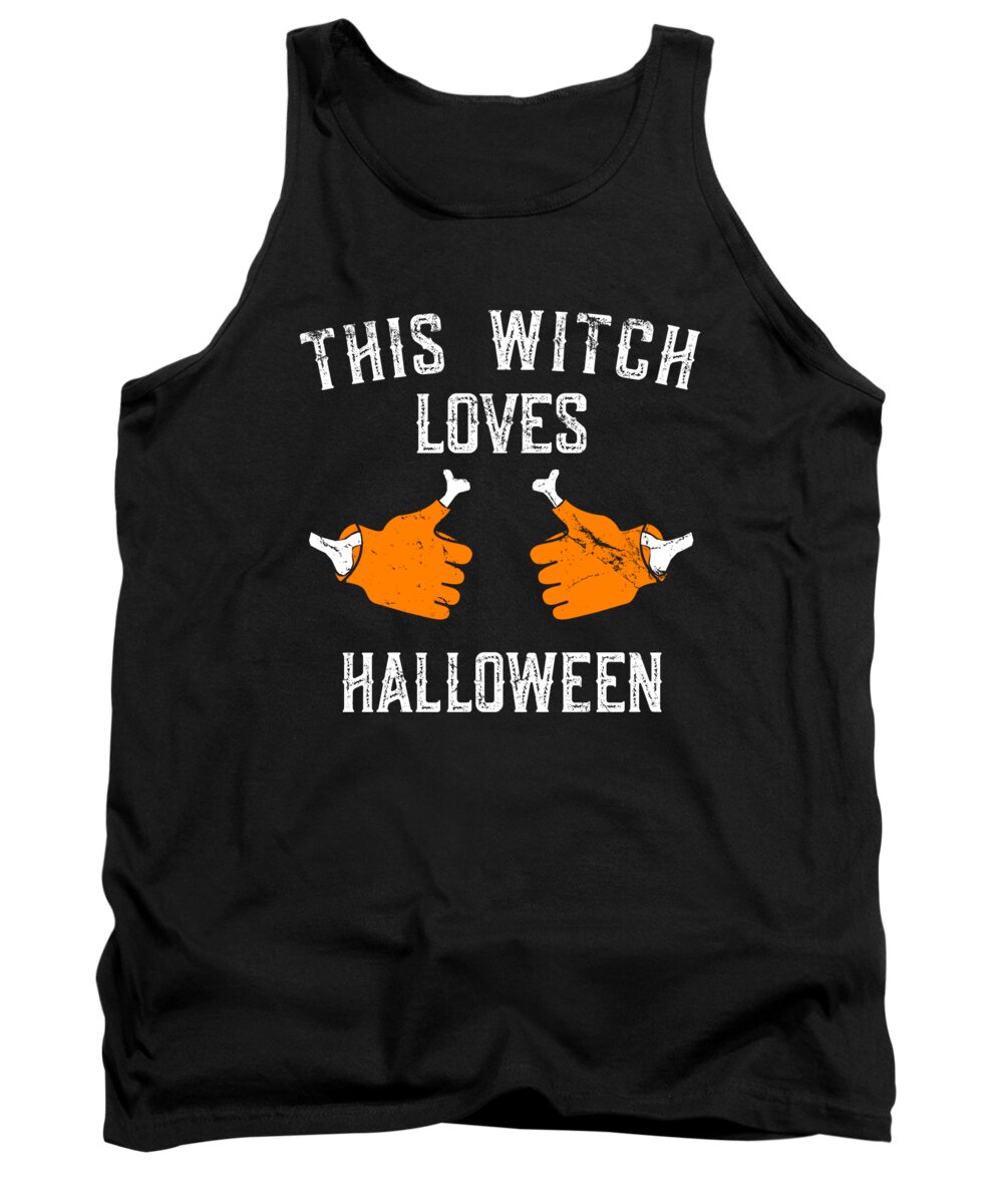 Funny Tank Top featuring the digital art This Witch Loves Halloween by Flippin Sweet Gear