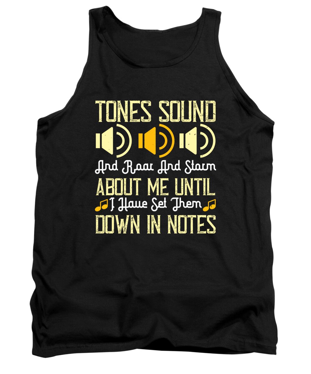 Lover Tank Top featuring the digital art Tones sound and roar and storm about me until I have set them down in notes by Jacob Zelazny