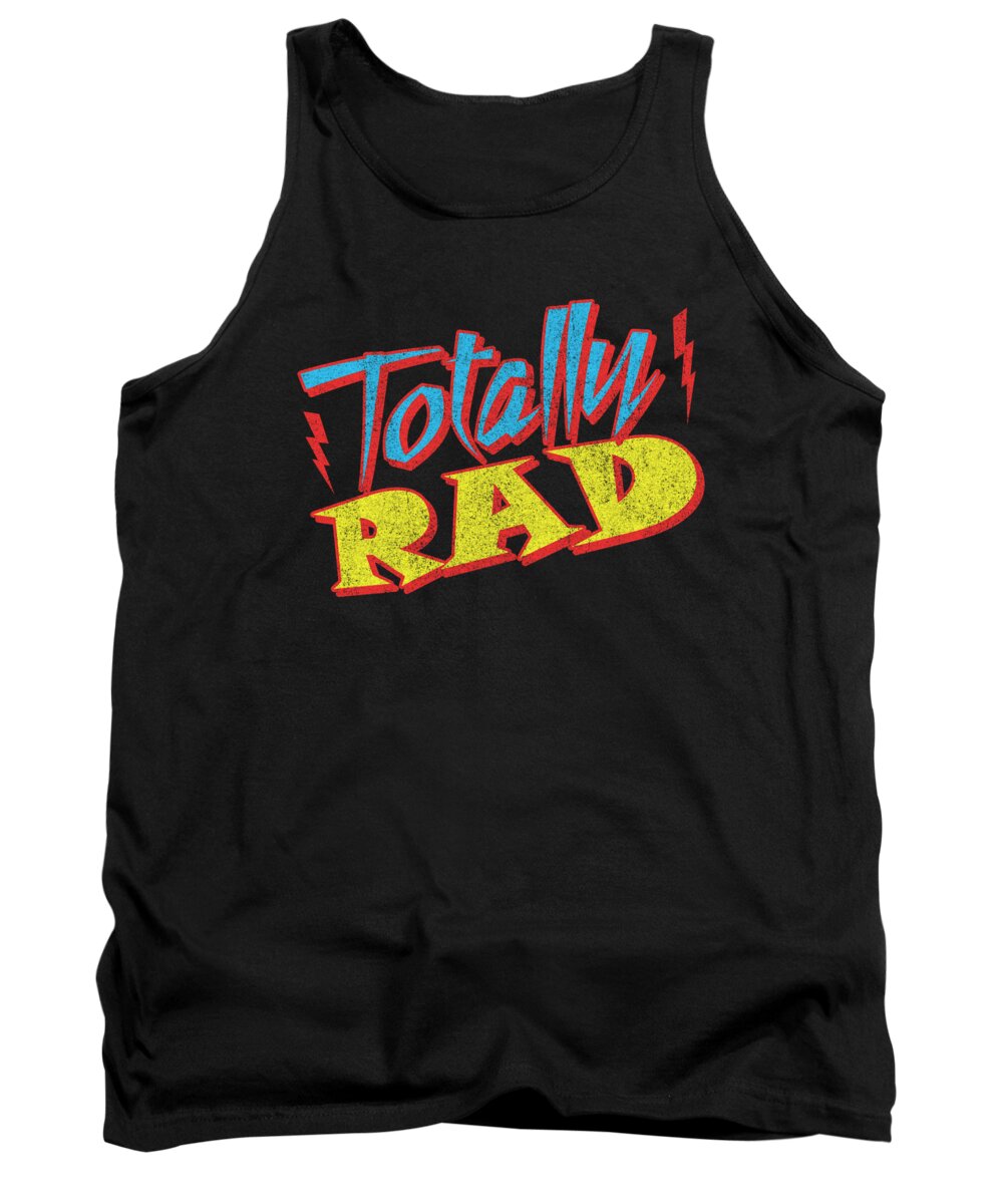 Funny Tank Top featuring the digital art Totally Rad Retro 1980s Eighties Costume by Flippin Sweet Gear