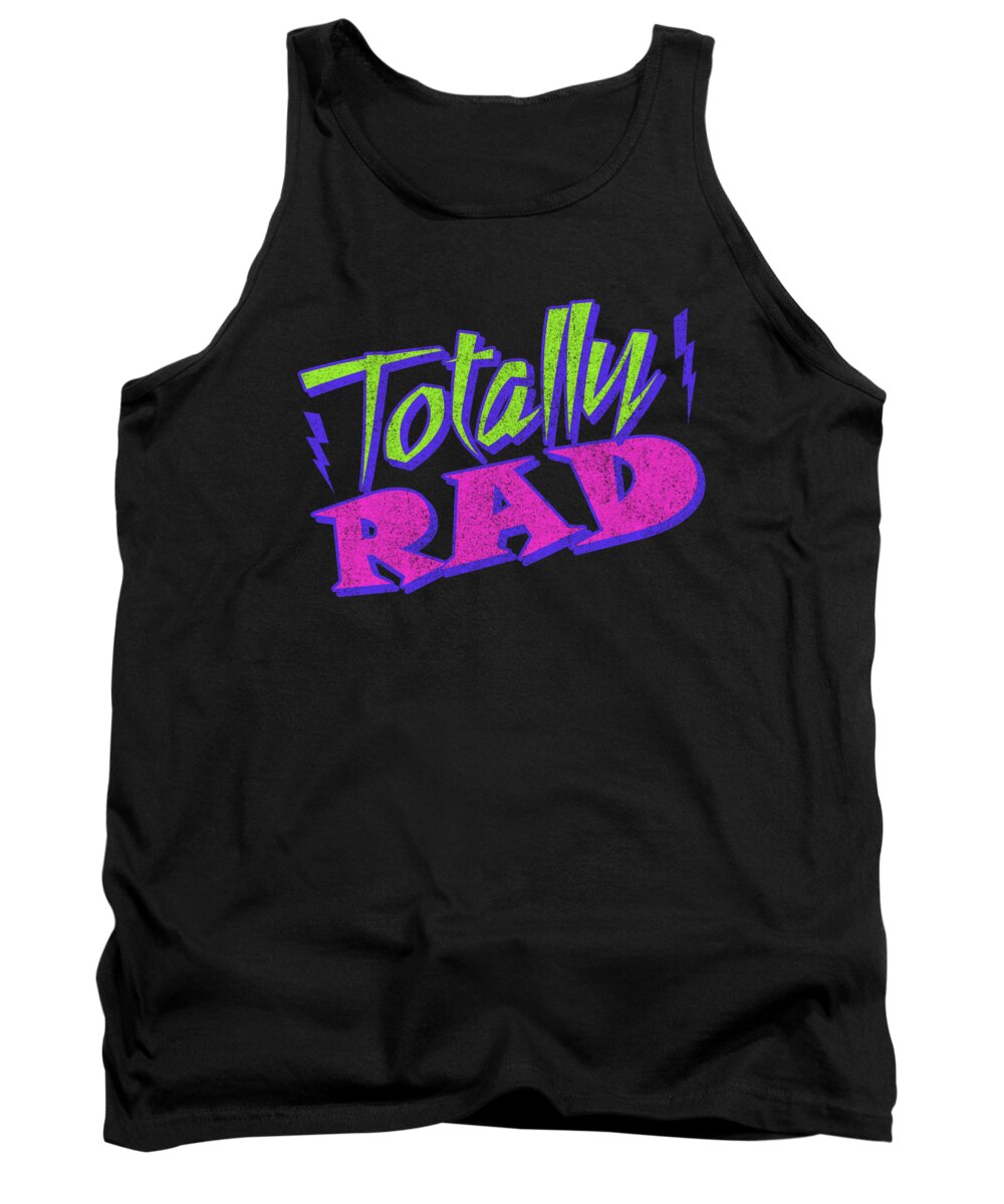 Funny Tank Top featuring the digital art Totally Rad Retro 80s by Flippin Sweet Gear