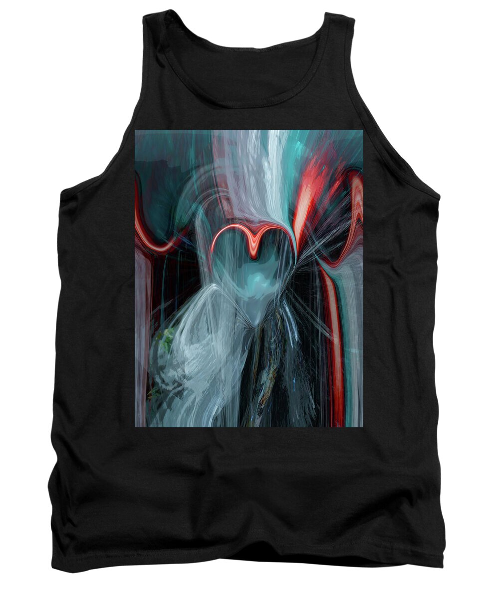 Touch The Heart Tank Top featuring the digital art Touch The Heart by Linda Sannuti
