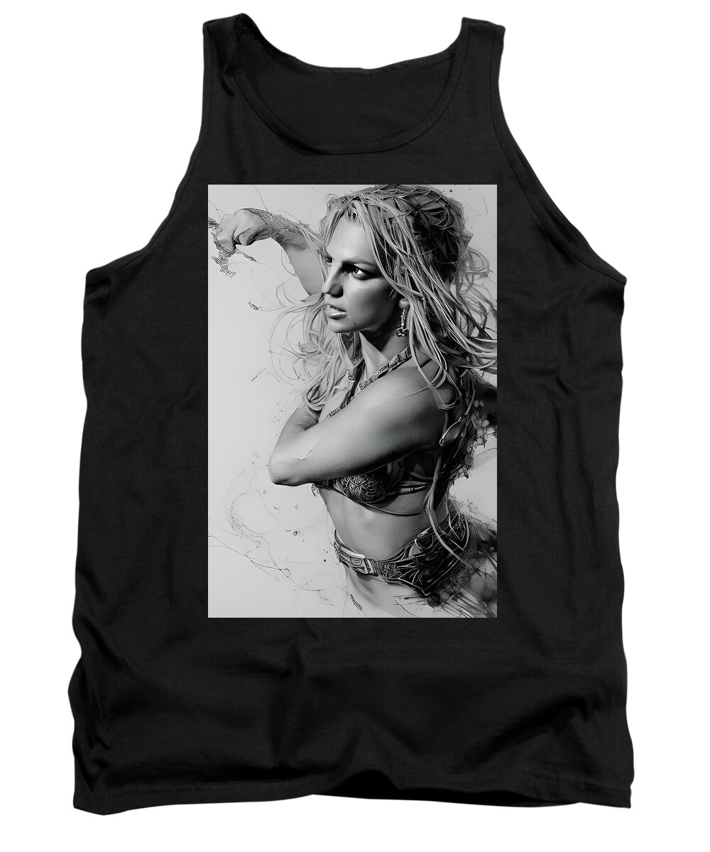 Britney Spears Tank Top featuring the digital art Toxic - Britney Spears by Fred Larucci
