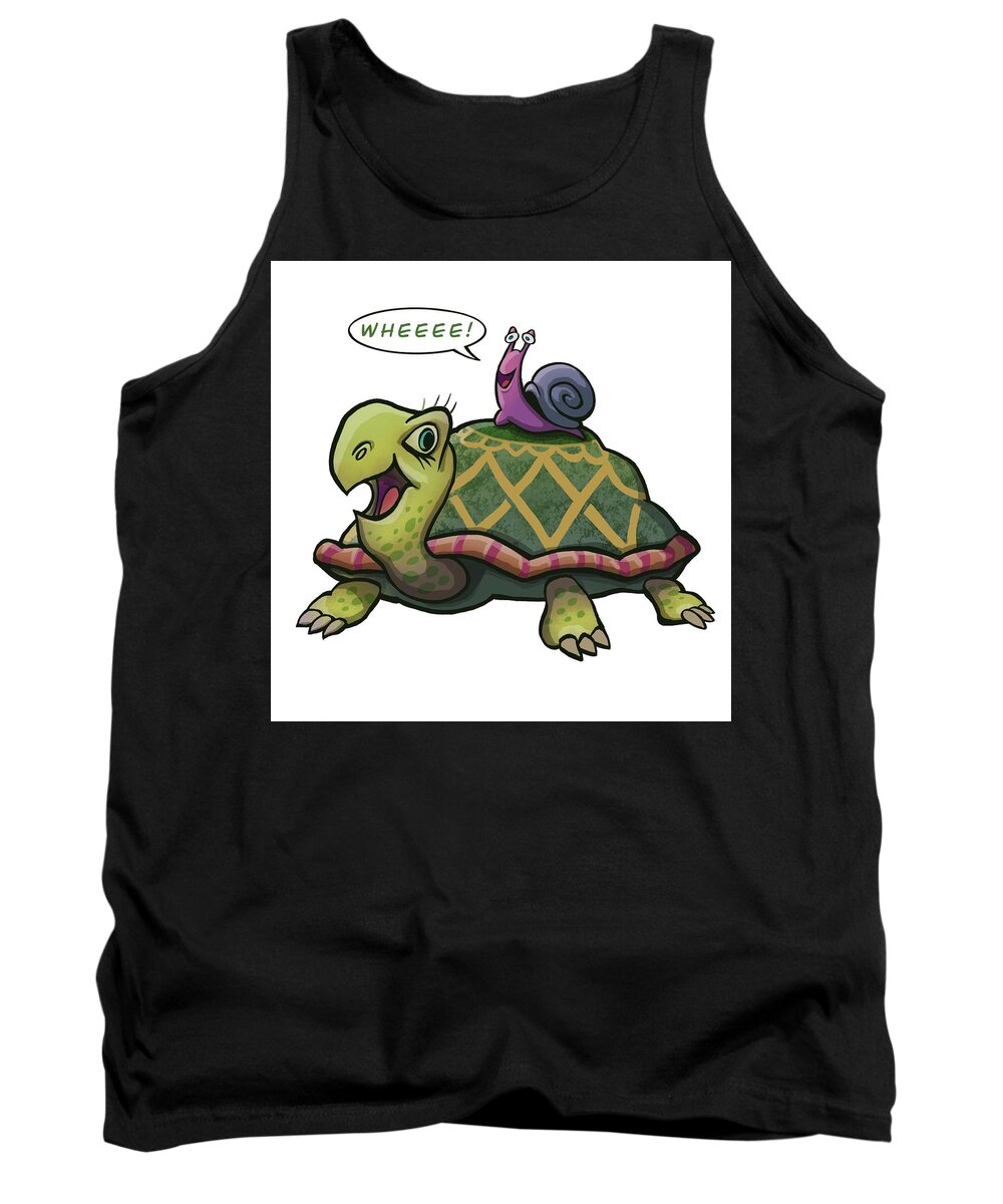Turtle Snail Tank Top featuring the digital art Turtle and Snail by Don Morgan