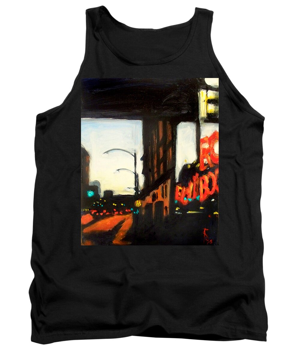 Rob Reeves Tank Top featuring the painting Twilight in Red and Black by Robert Reeves
