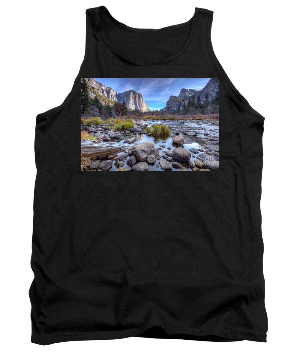 Valley View Yosemite National Park Reflections Of El Capitan In The Merced River Tank Top featuring the photograph Valley View Yosemite National Park Reflections of El Capitan in the Merced River by Dustin K Ryan