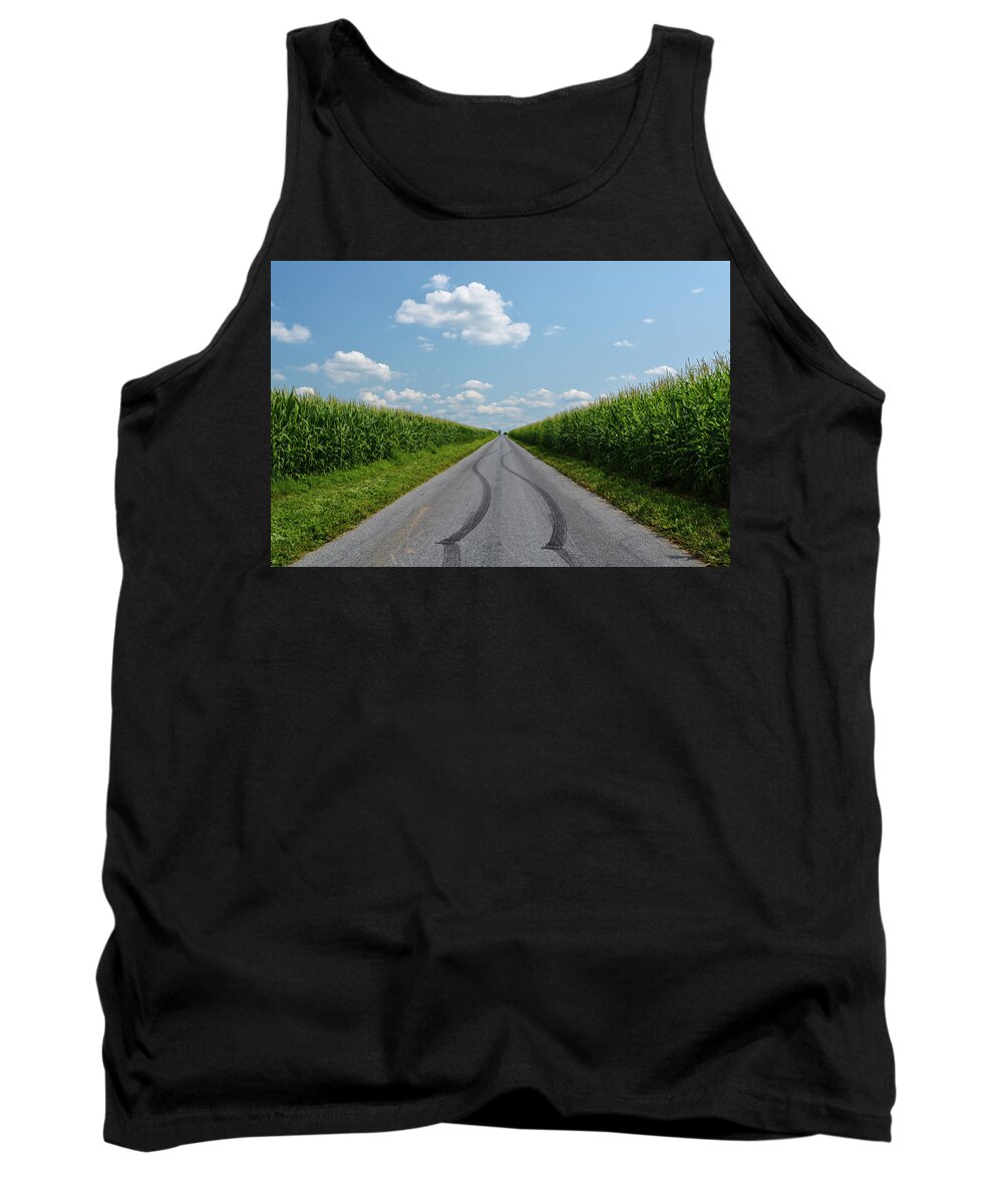 Amish Tank Top featuring the photograph Vanishing Point by Tana Reiff