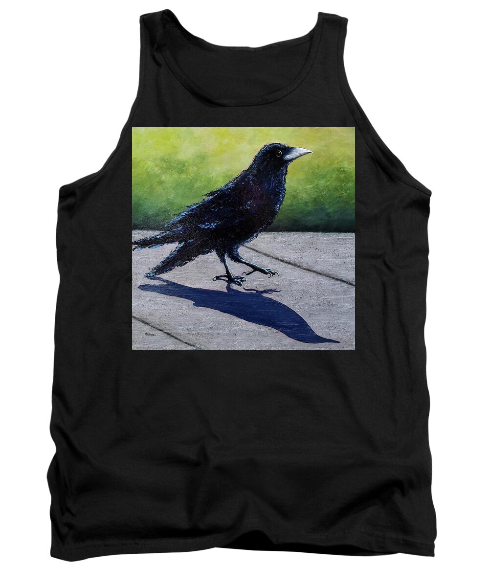Crow Tank Top featuring the painting Walkin' on Sunshine by Cindy Johnston