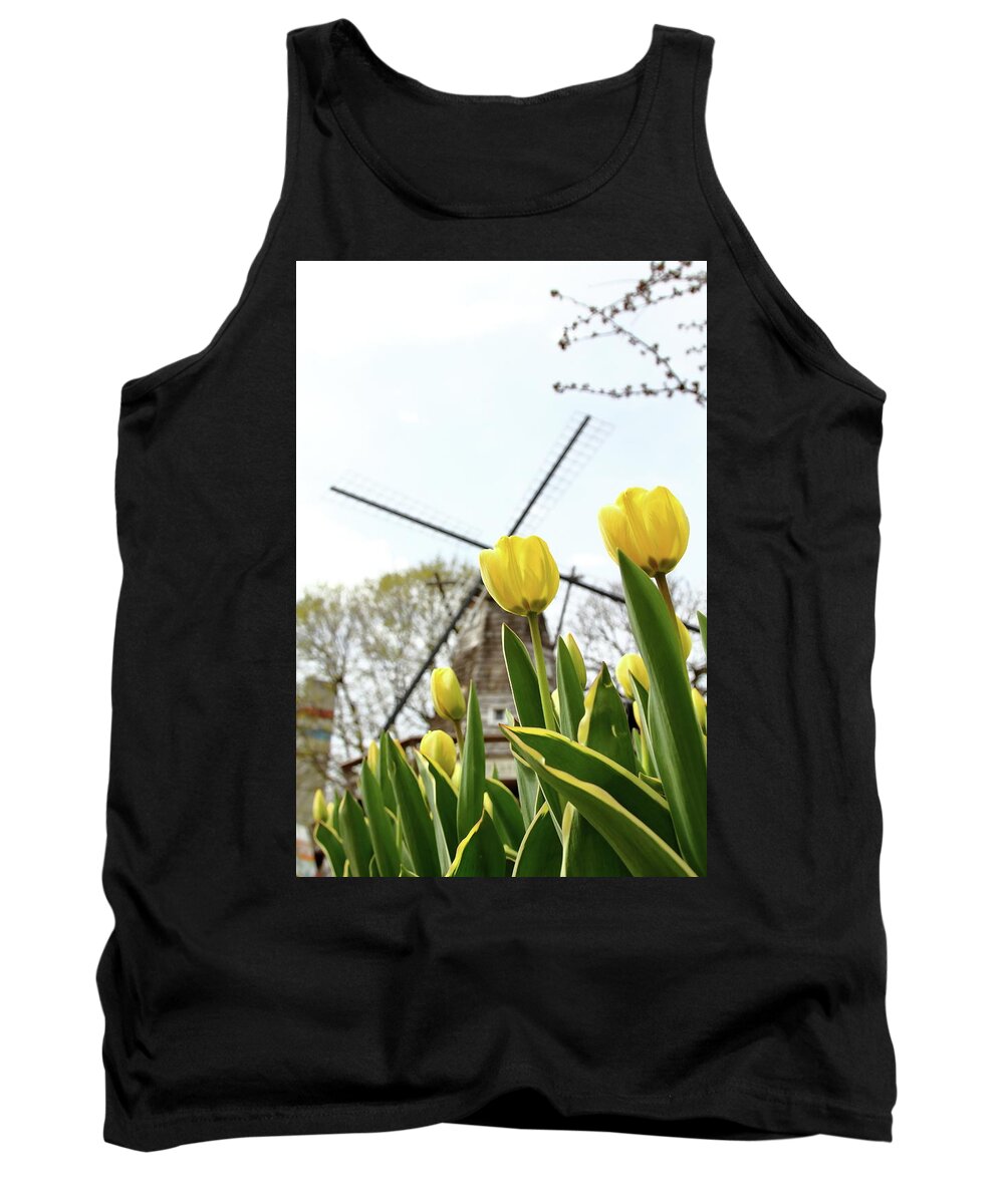 Nature Tank Top featuring the photograph Windmills And Blossoms by Lens Art Photography By Larry Trager